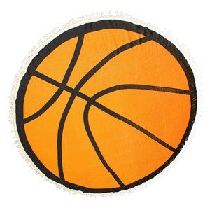 LOF Basketball Print Round Beach Throw Cover Up